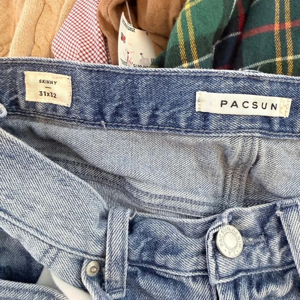 PacSun Skinny Jeans Light Wash Distressed Men Size‎ 31x32